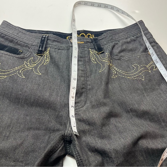 Coogi Baggy Denim‎ Short Black Hip Hop Y2K Mens Size 38 x 17 Embroidered Velvet - Picture 12 of 15